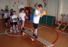 Organization and conduct of games in the preparatory group